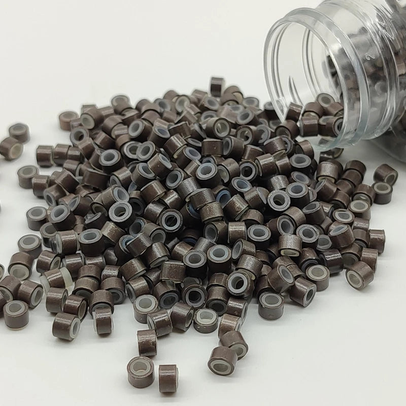 Hair Extentions Micro Rings Links Beads 1000Pcs 5mm Silicone Lined Beads