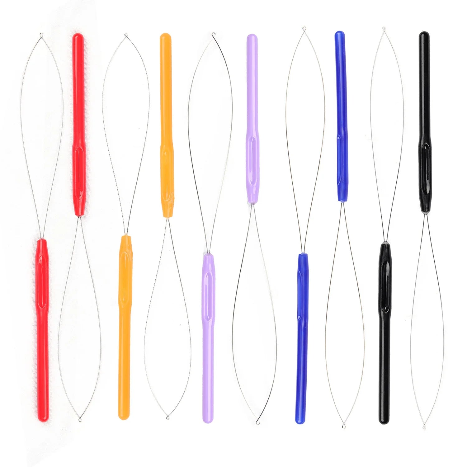 Hair Extension Loop Needle Threader Pulling Hook Tool and Bead Device Tool