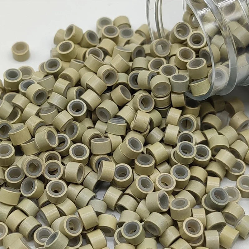 Hair Extentions Micro Rings Links Beads 1000Pcs 5mm Silicone Lined Beads